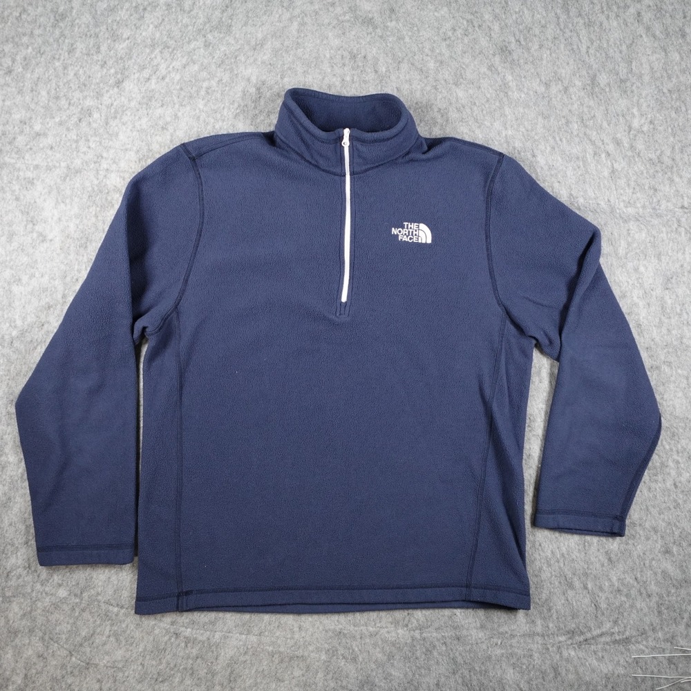 The North Face Pullover Mens Large Blue Fleece 1/4 Zip Outdoor Sweatshirt